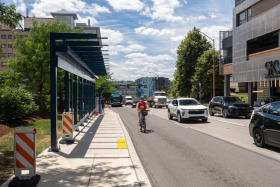 First two new PRTX Station frames are up on Forbes Ave, work continues in Oaklan